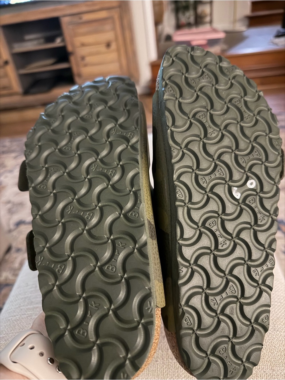 Birkenstock Women’s Arizona Camo Two-Strap Sandal - Olive Green - Picture 3 of 4